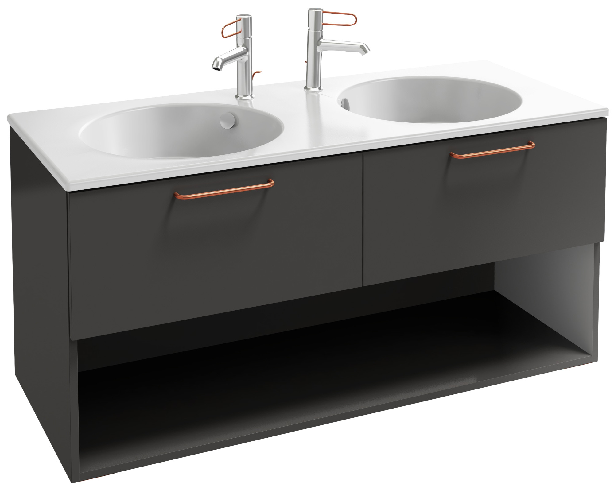 EB2555-R7-NR4 Тумба для столешницы 120 см, 2 ящика/1 ниша, бронзовая ручка JACOB DELAFON ODÉON RIVE GAUCHE ODEON RIVE GAUCHE