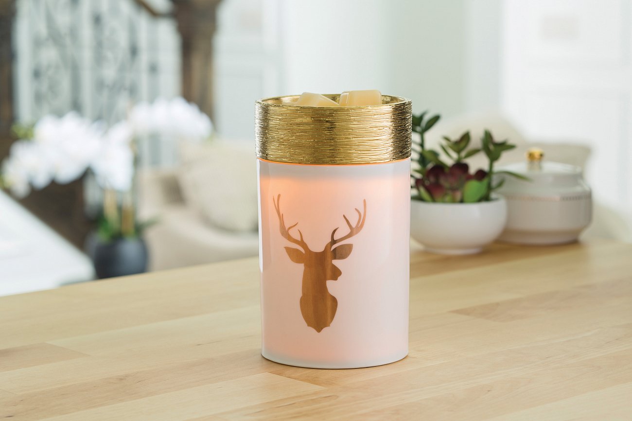 Аромасветильник настольный "Золотой олень" керамика CANDLE WARMERS  268164 Золото;розовый  - Вид №1