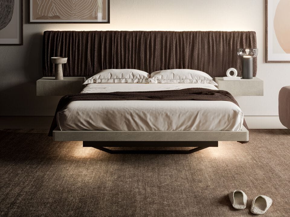 Деревянная двуспальная кровать-контейнер с мягким изголовьем Santalucia Mobili SOLANO PLISSÈ ARCH-00098374 - Вид №3