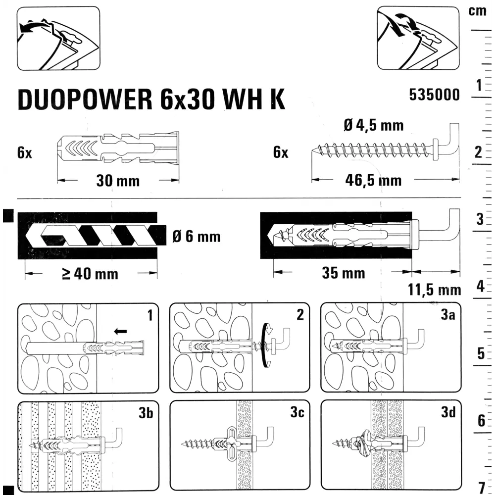 Дюбель для всех типов стен Duopower 6x30 мм прямой крюк цвет серый/красный 6 шт. 81871894 STLM-2024249 FISCHER  - Вид №3