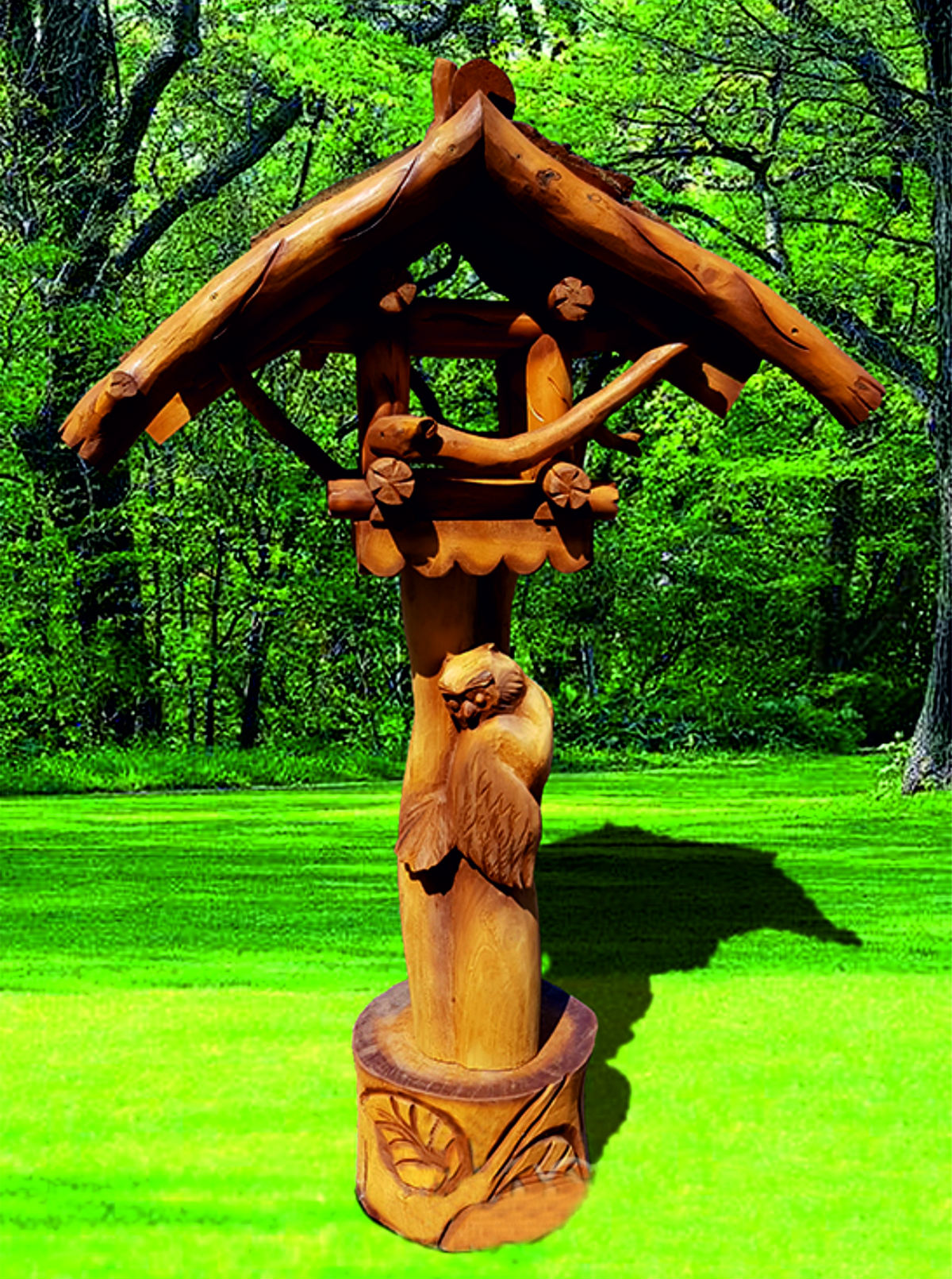 IZF101-SD,KP ИЗБУШКА Филина, кормушка для птиц (дерево) LAB.Space  - Вид №2