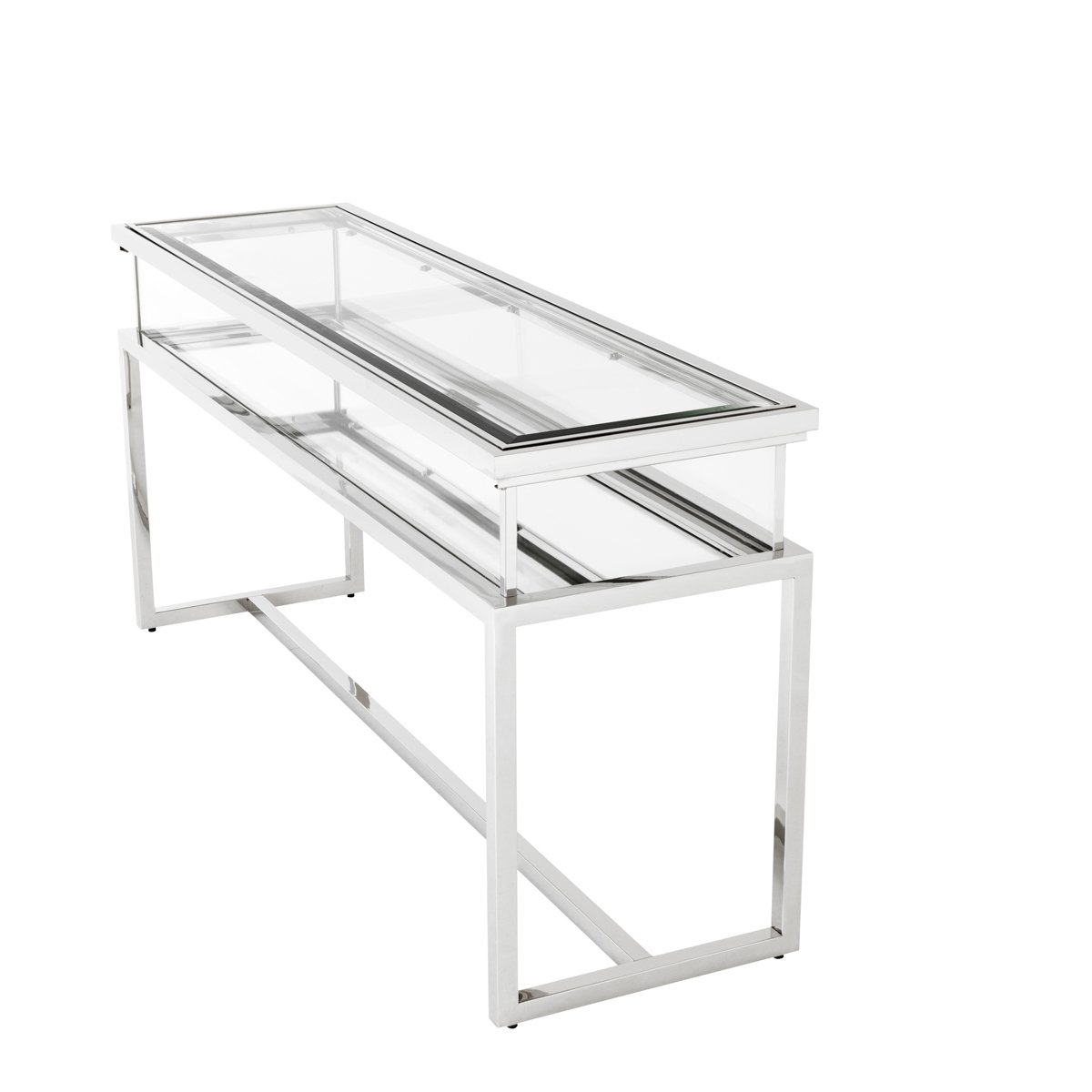 Консоль металлическая, серебро со стеклянным ящиком Harvey от Eichholtz EICHHOLTZ EICHHOLTZ 060953 Зеркальный;хром  - Вид №8