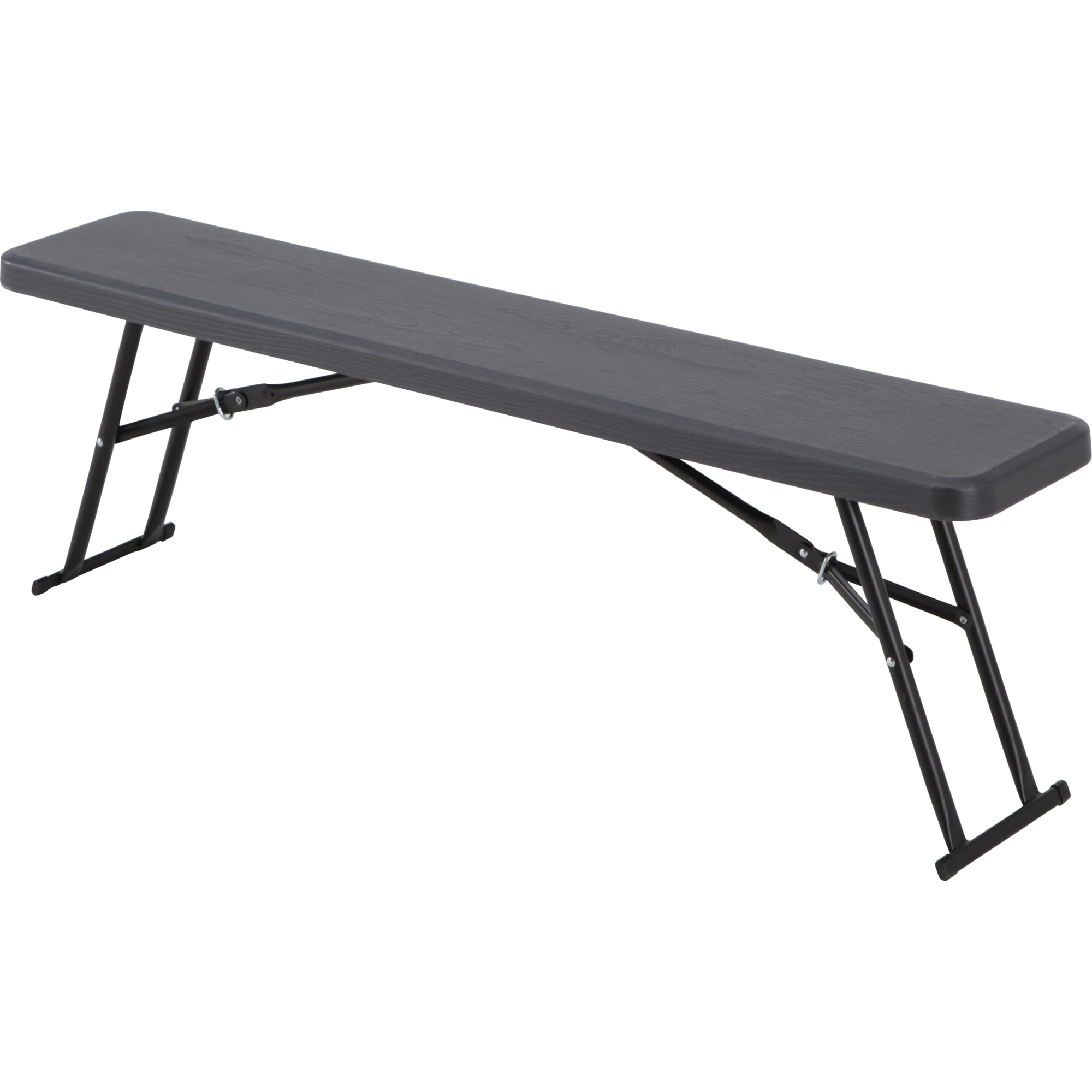 82467039 Скамья садовая 137x26х44 см металл/пластик черная/коричневая Santreyd 