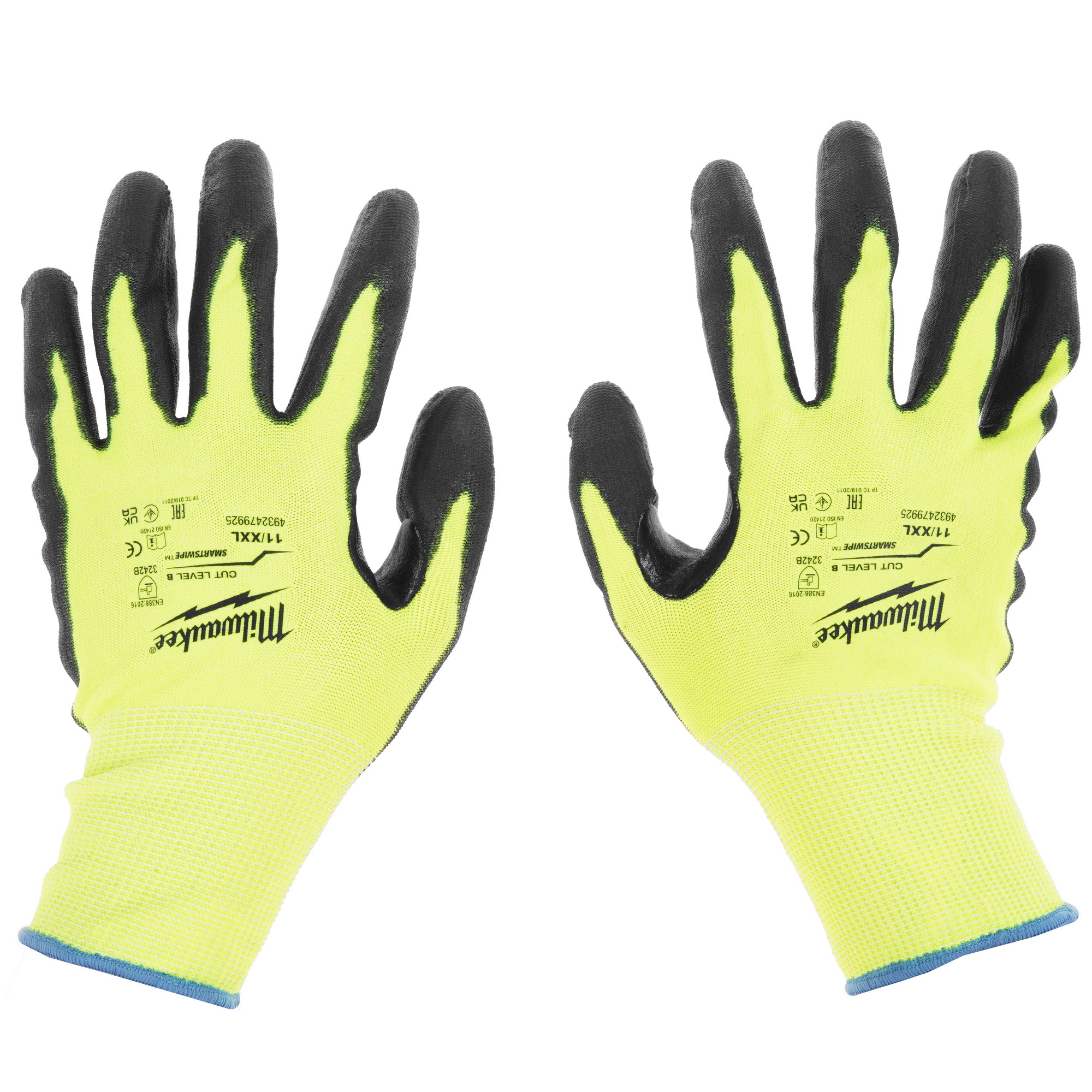 Перчатки трикотажные Milwaukee Hi-Vis Cut level 2/B 11/XXL 5478059 STDN-0062748