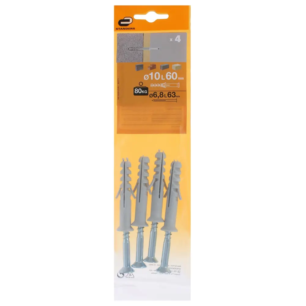 Дюбель-гвоздь оконный Standers 10x60 мм, 4 шт. 81944730 STLM-2202653  - Вид №3