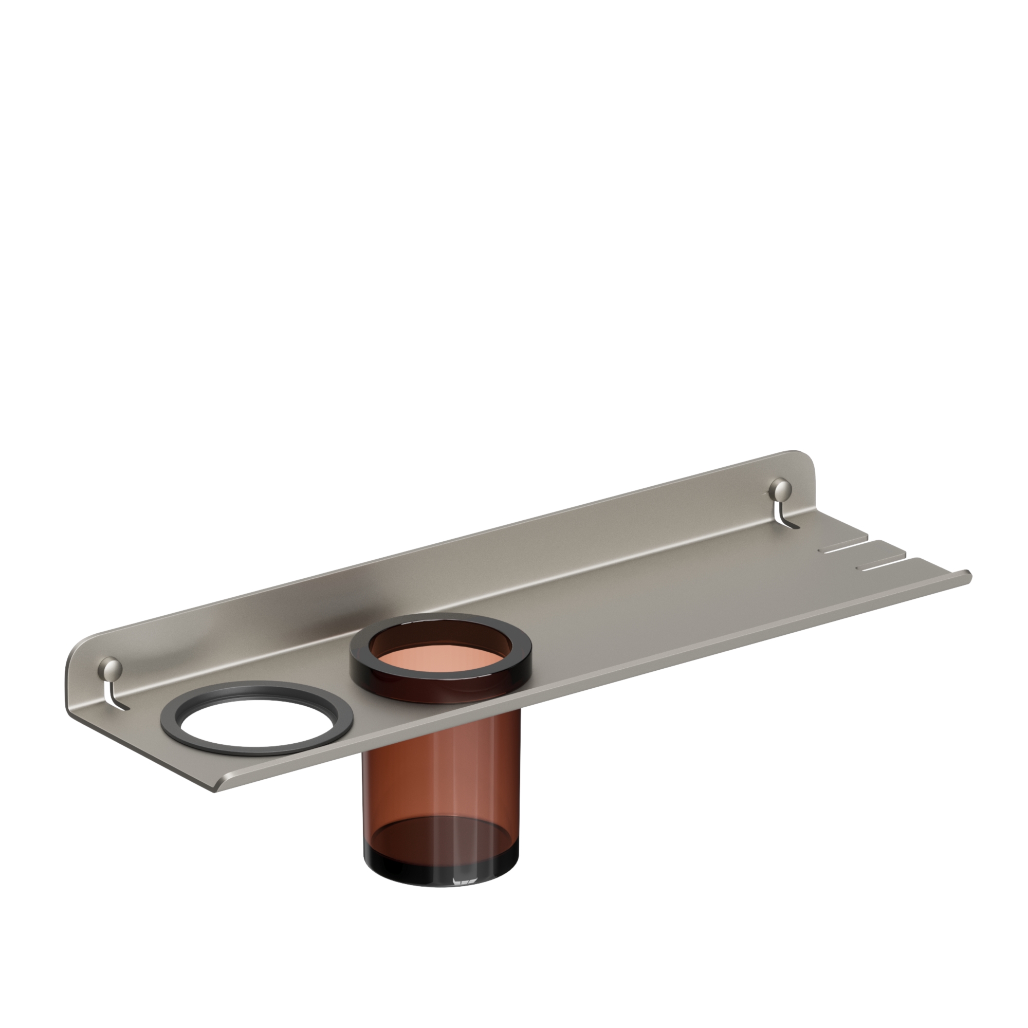 185641 Полка с держателем для стакана и фена 45 см цвет Серый Sonia QUICK Испания