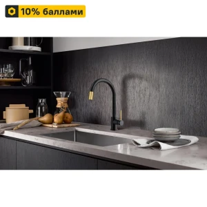 Кухонный смеситель DELINIA в черном матовом исполнении с высоким изливом 89352198