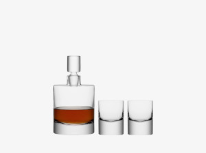 Набор стаканов для ликера и графин из выдувного стекла