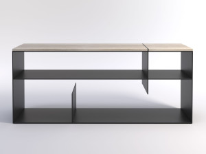 Отдельно стоящий книжный шкаф из металла и дерева