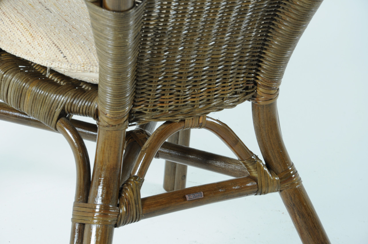 Кресло с подушкой зеленое из ротанга "Олива" 02/08В VINOTTI  00-3885208 Зеленый  - Вид №2