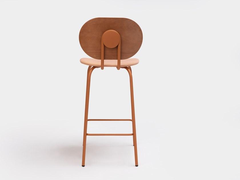 ONDARRETA Табурет из стали и дерева со встроенной подушкой с подставкой для ног Hari sun-id-1428362 - Вид №4