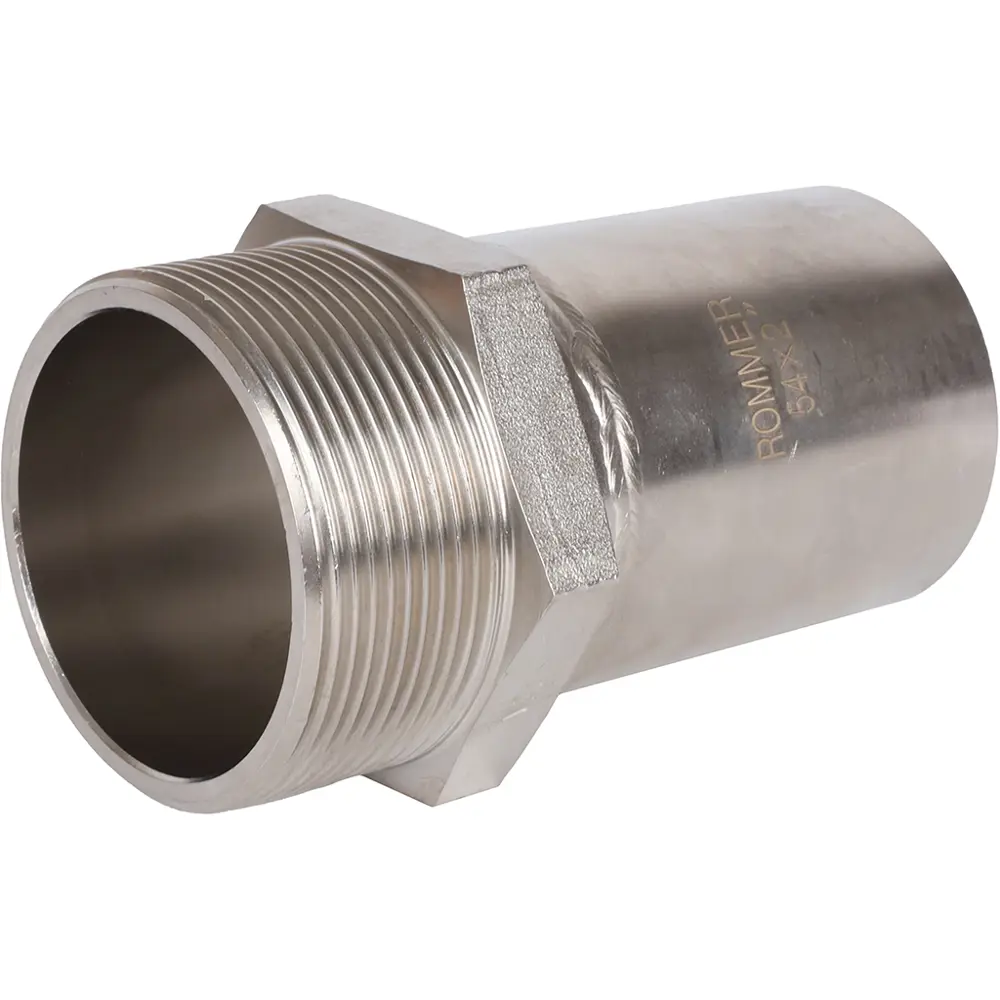 Муфта переходная Rommer 2"x54 мм НПр-НР нержавеющая сталь STLM-2197584