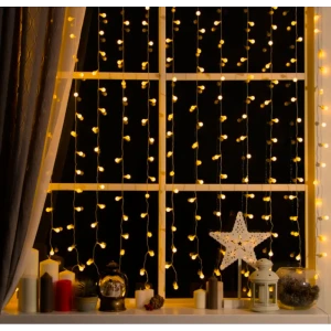 Электрогирлянда комнатная Занавес 1.2x1.5 м 120 LED теплый белый свет 8 режимов