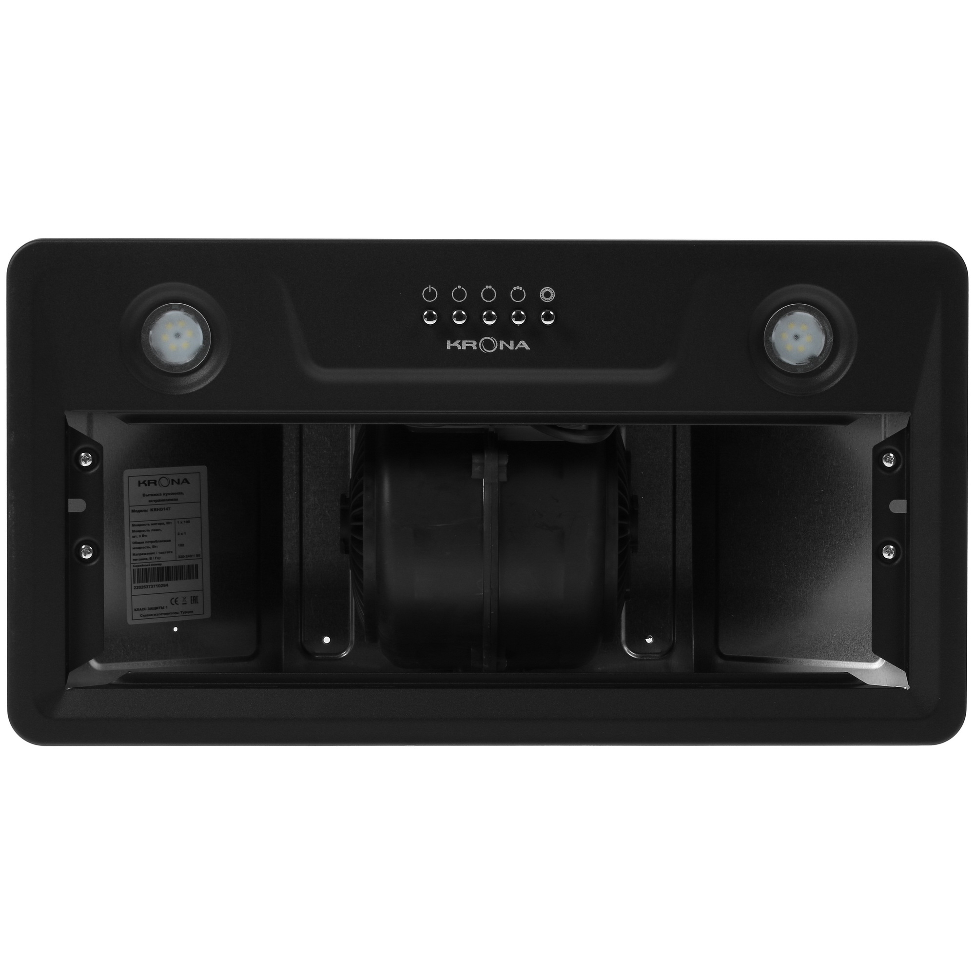 5369821 Вытяжка полновстраиваемая KRONA ELISA 600 BLACK PB черный STDN-0019016 - Вид №6