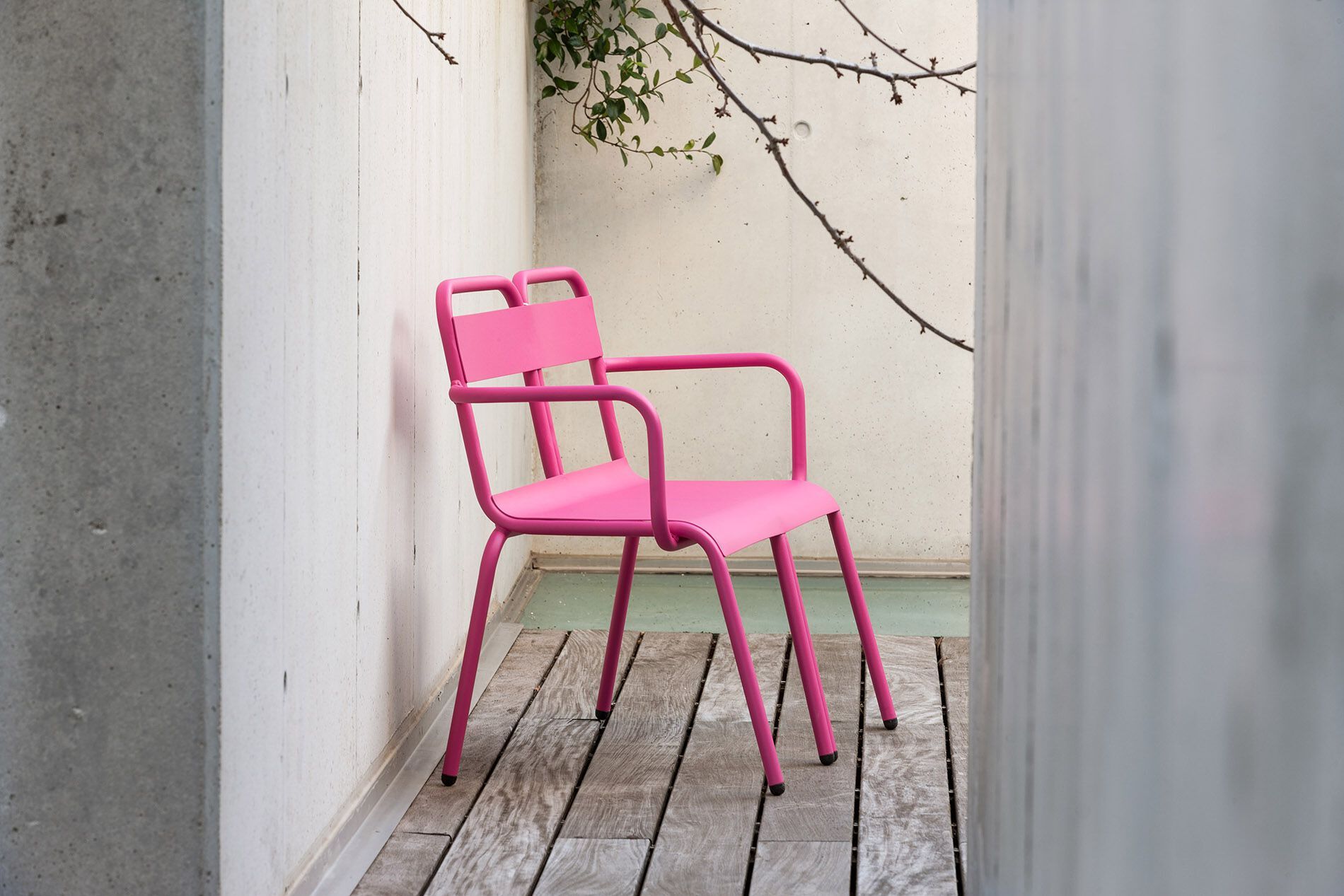 Алюминиевая штабелируемая садовая скамейка с подлокотниками iSimar ARCH-00092282 - Вид №2