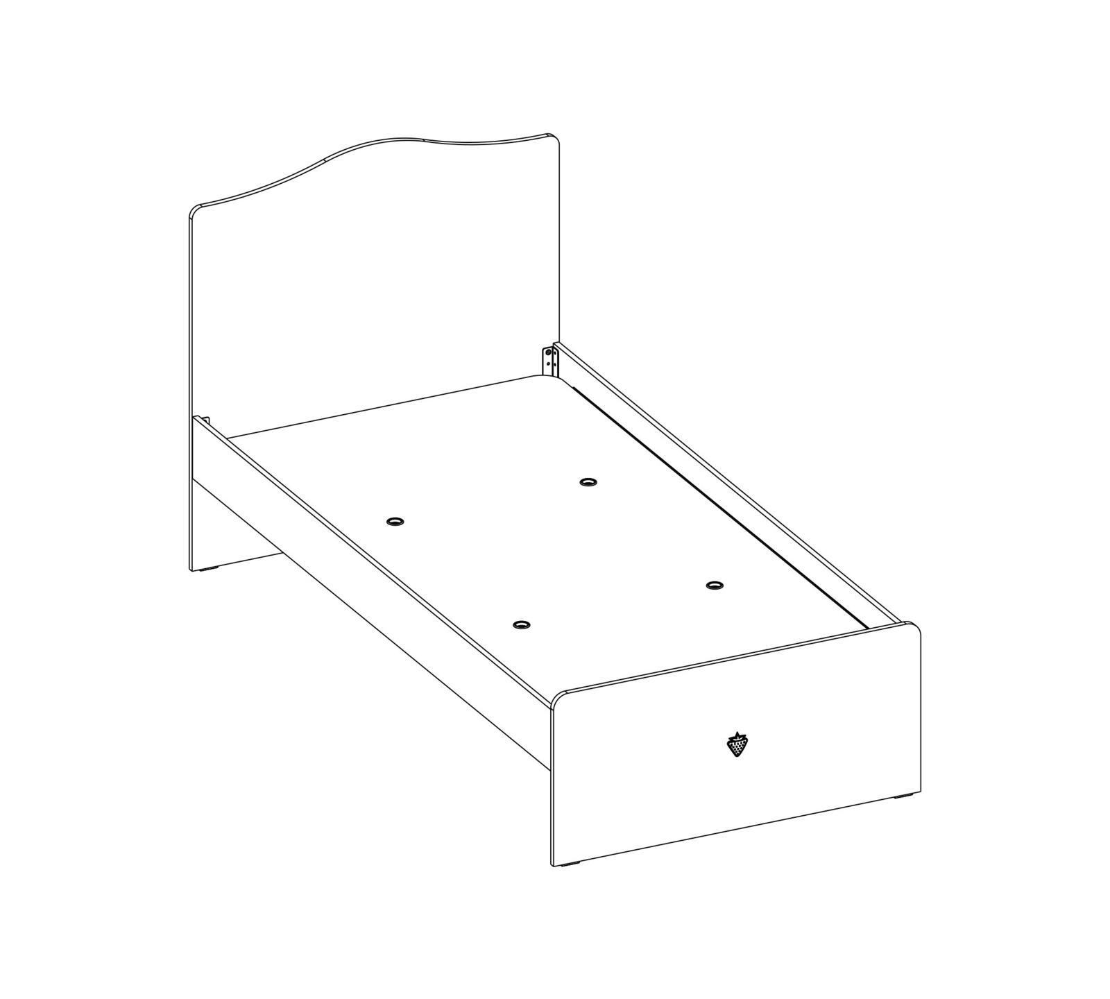 Кровать белая односпальная 100х200 см Selena CILEK SELENA 00-3832309 Белый Santreyd - Вид №1
