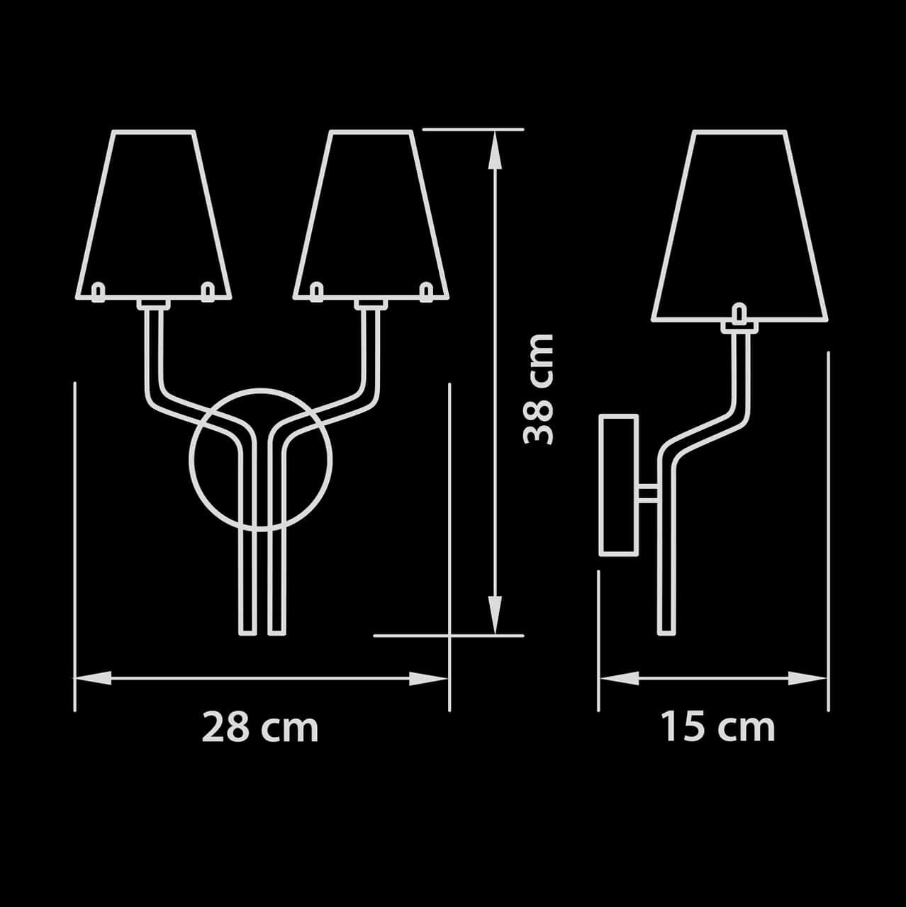 Бра галогеновое на 2 лампы белое Diafano 758622 LIGHTSTAR DIAFANO 00-3931049 Белый;золото  - Вид №1