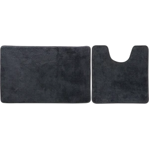 Набор ковриков для ванной комнаты Jersey 45x70/45x45 см цвет антрацит 82392224 STLM-2062075