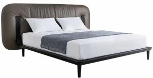 HC28 Cosmo Двуспальная кровать из дерева с мягким изголовьем  S07