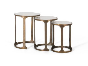 Мраморный круглый штабелируемый журнальный столик