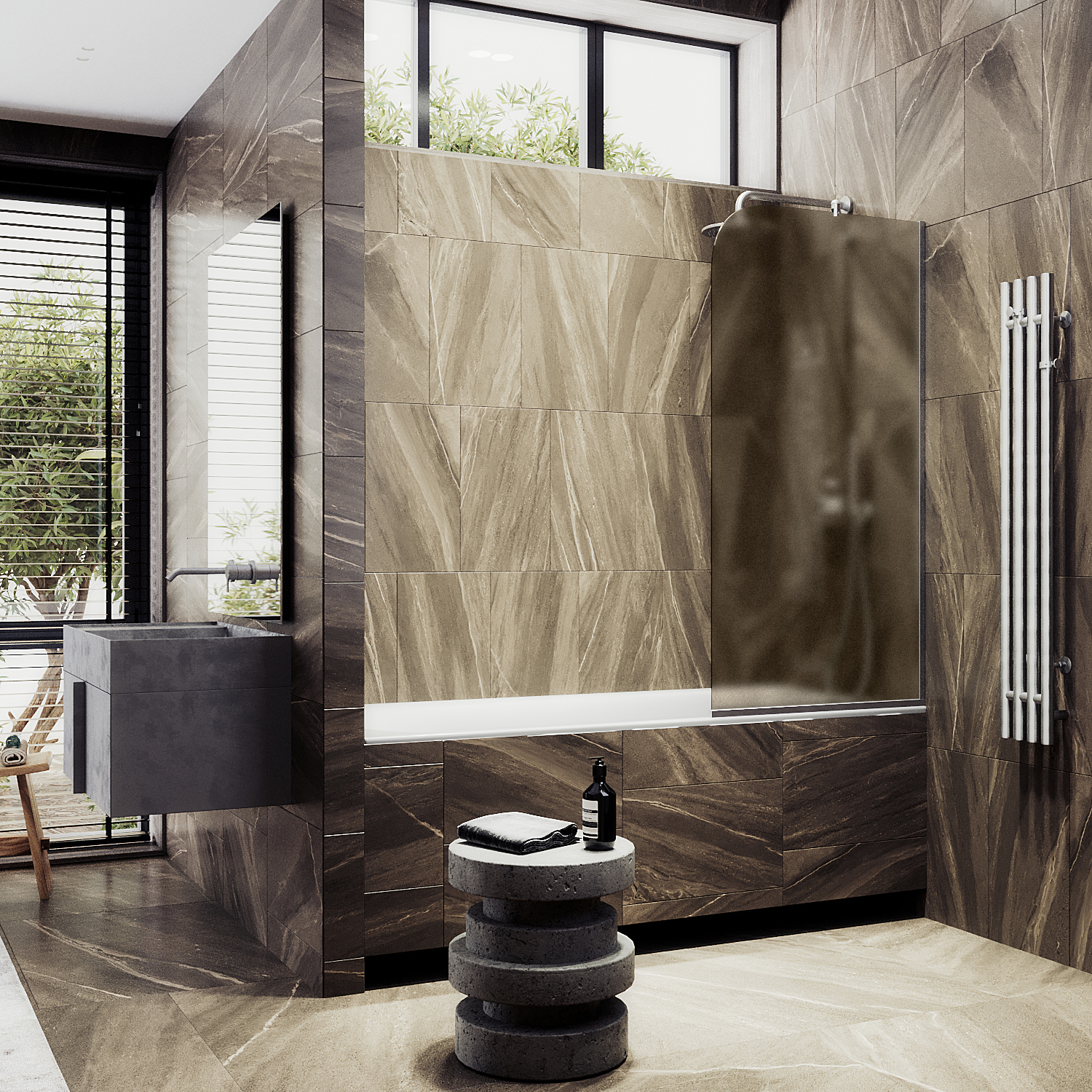 ST-150-5у Душевое ограждения на борт вынны Public Steel Россия 