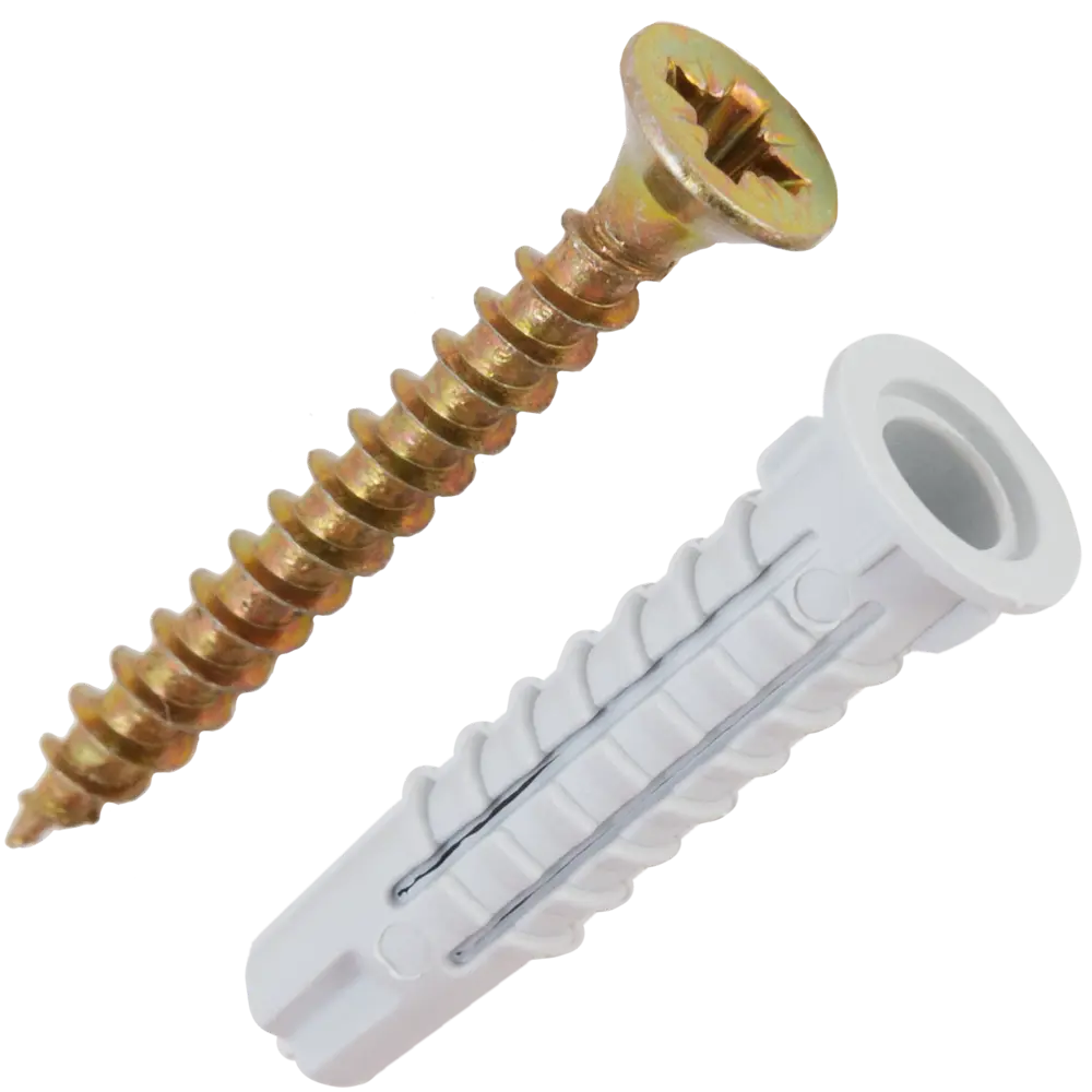 Дюбель-шуруп для полнотелых материалов 3.5x30 мм нейлон/сталь 350 шт ЕВРОПАРТНЕР STLM-2017518 - Вид №1