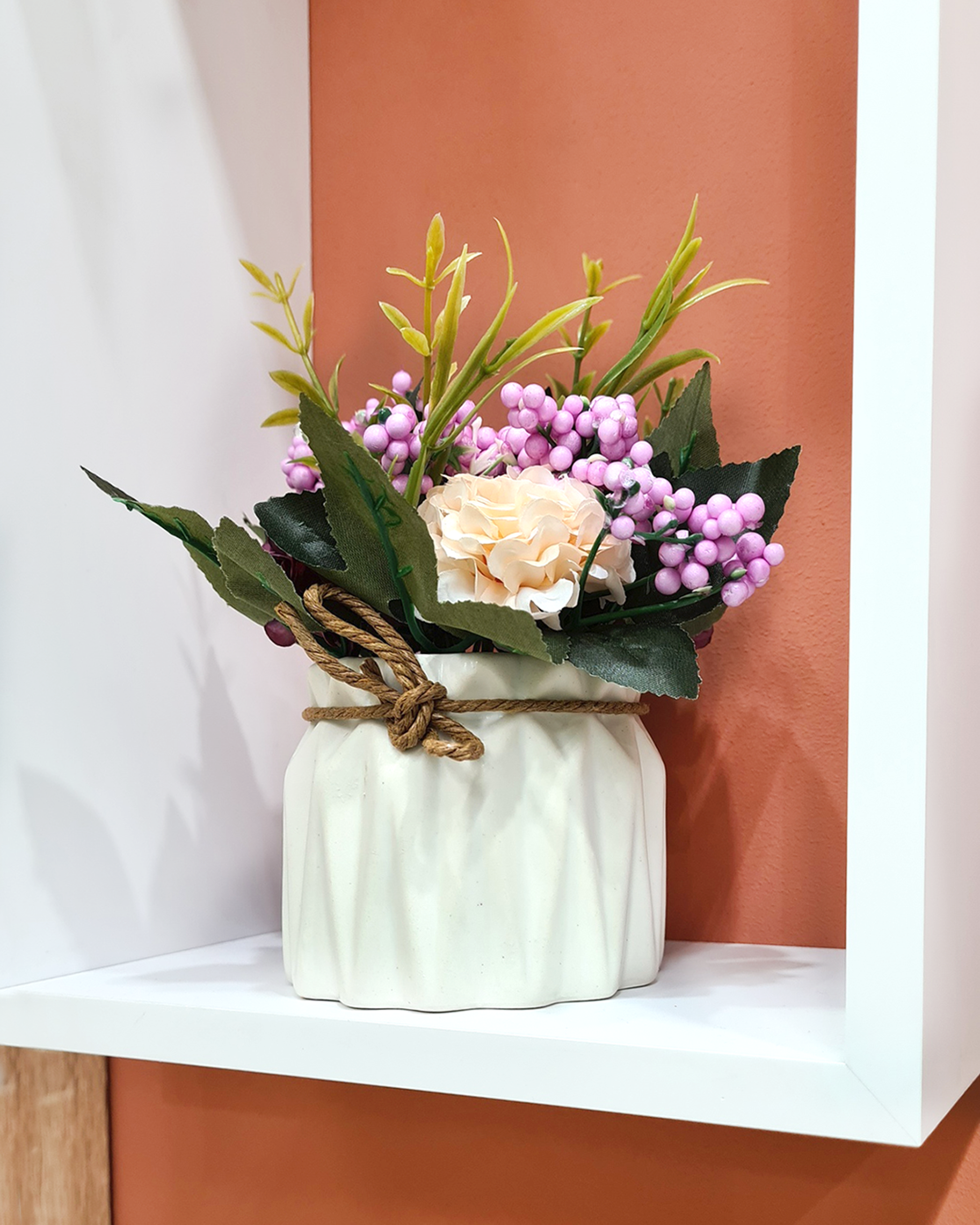 88249645 Искусственное растение в горшке нежность белый STLM-0077029 Santreyd  - Вид №3