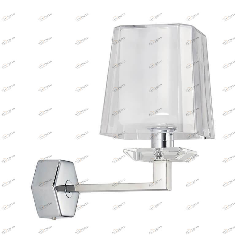 Бра с белым стеклянным плафоном серебряное Newport 4701/A NEWPORT 4700 00-3928878 Белый;серебро 