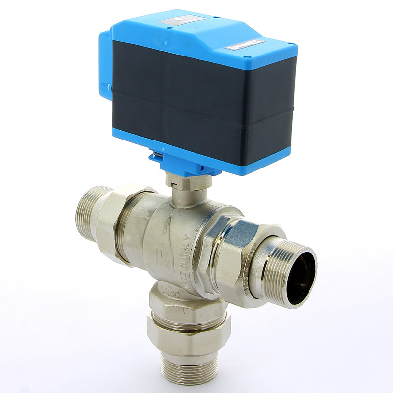 Кран шаровой с разъемными соединениями НН трехходовой MODULO PLUS с сервоприводом EMMETI 1"1/2 01425712 - Вид №1