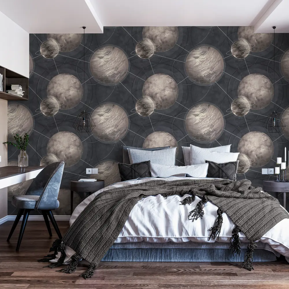 Обои флизелиновые Palitra Home Planets коричневые 1.06 м HC71987-45 86582104 STLM-2187847 - Вид №3