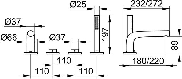 51530130100 Смеситель для ванны KEUCO Edition 400 - Вид №2