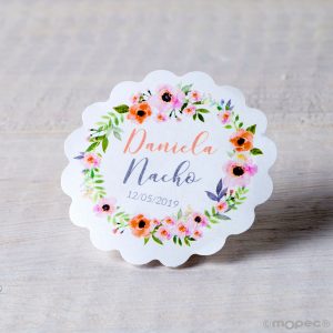 X454 PERS. 24 Наклейки с волнами «корона цветов» Dekoraniaevents Bodas