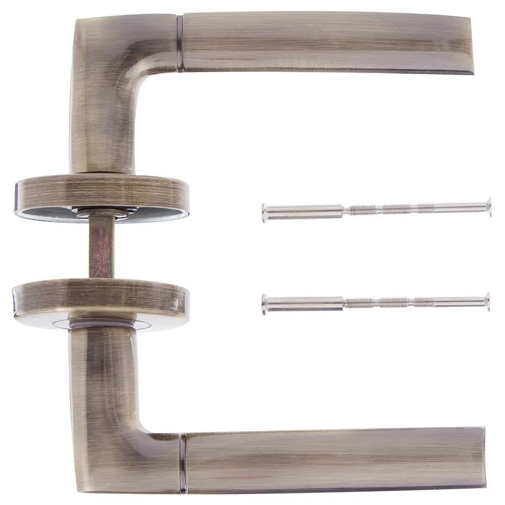 Ручки дверные на розетке ASS-6345 цвет античная бронза EDSON STLM-2092046 - Вид №2