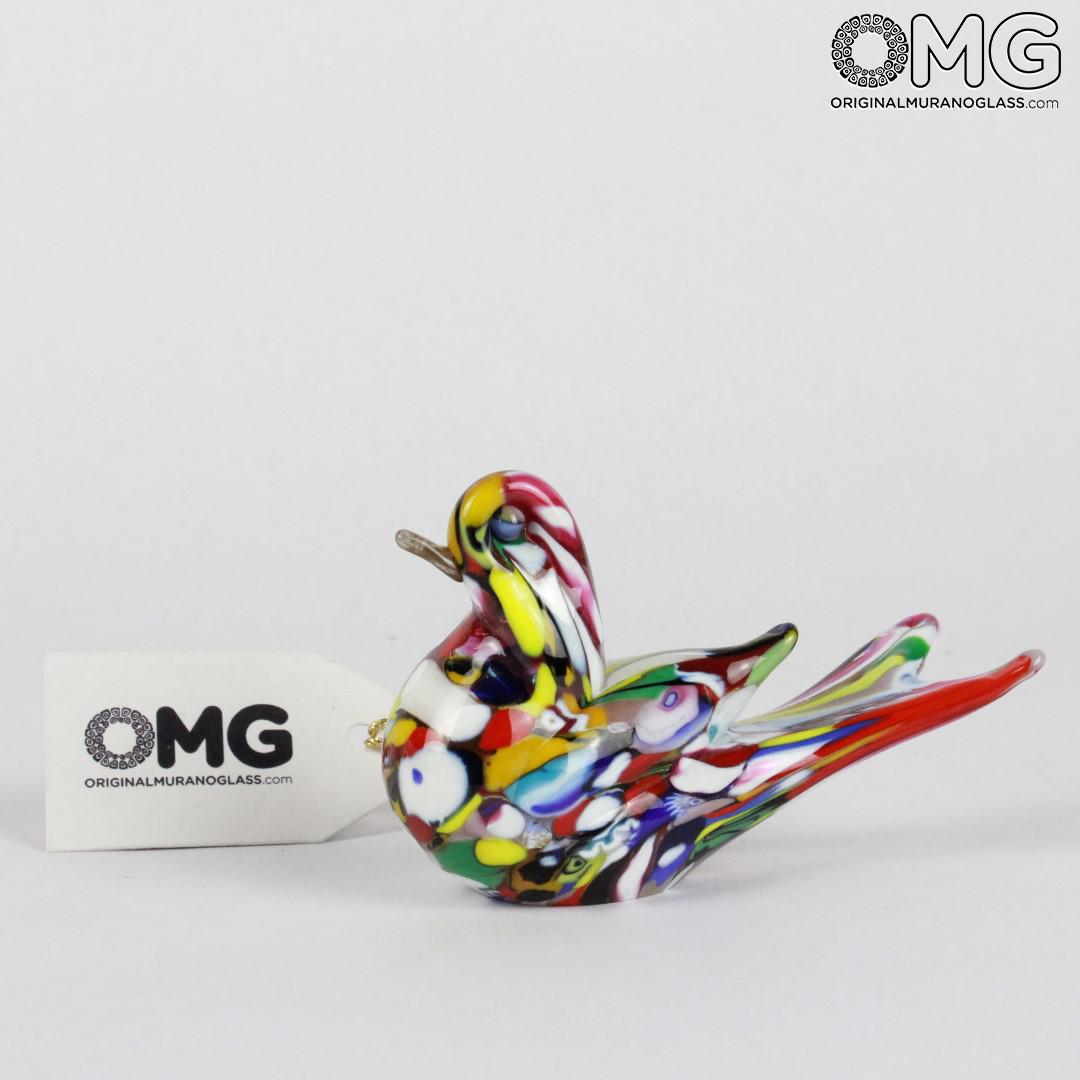 1523 ORIGINALMURANOGLASS Фигурка голубки - муррины и золото - муранское стекло  см  - Вид №1