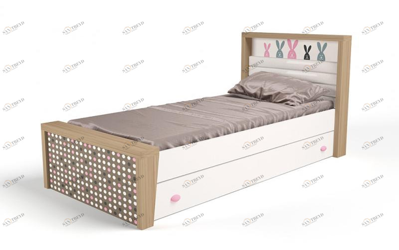 Кровать ABC-KING 190х90 № 3MIX BUNNY № 3 (розовый) 4631147961655