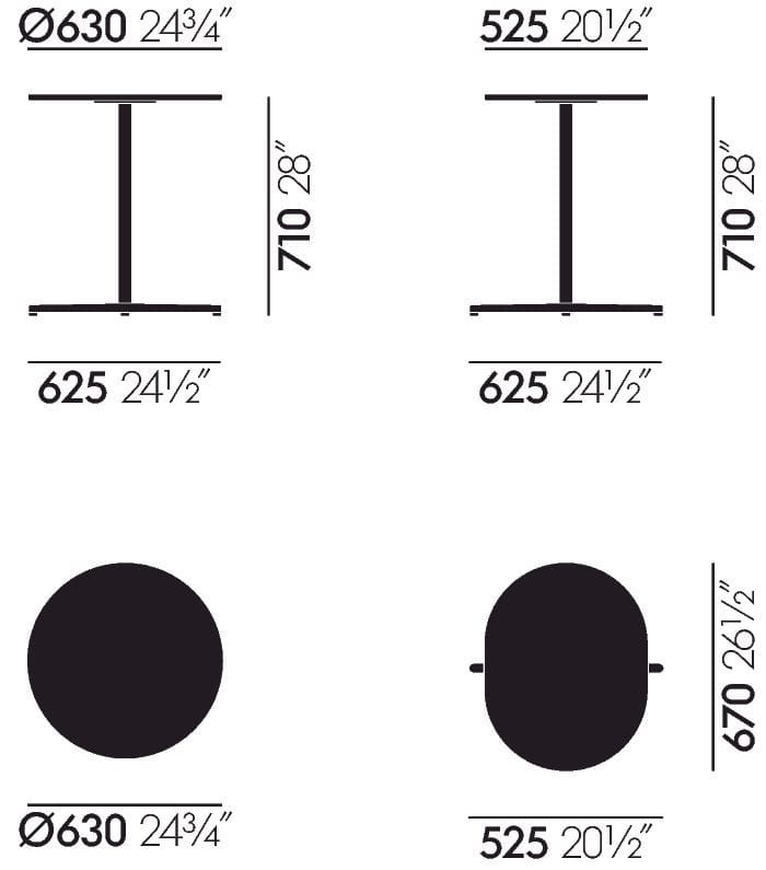Высокий круглый журнальный столик VITRA мягкая работа ARCH-00105645 - Вид №7