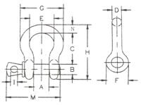 Скоба такелажная омегообразная (G209) 12т сталь TOR 1231204 - Вид №2