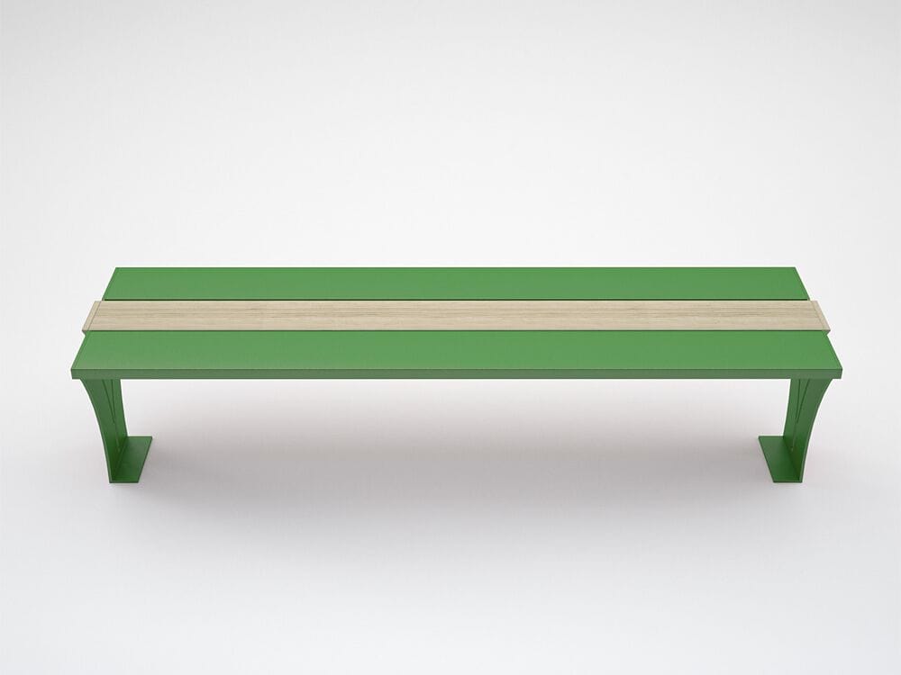 Стальная и деревянная скамья без спинки CITYSì Viktor ARCH-00048494 - Вид №1