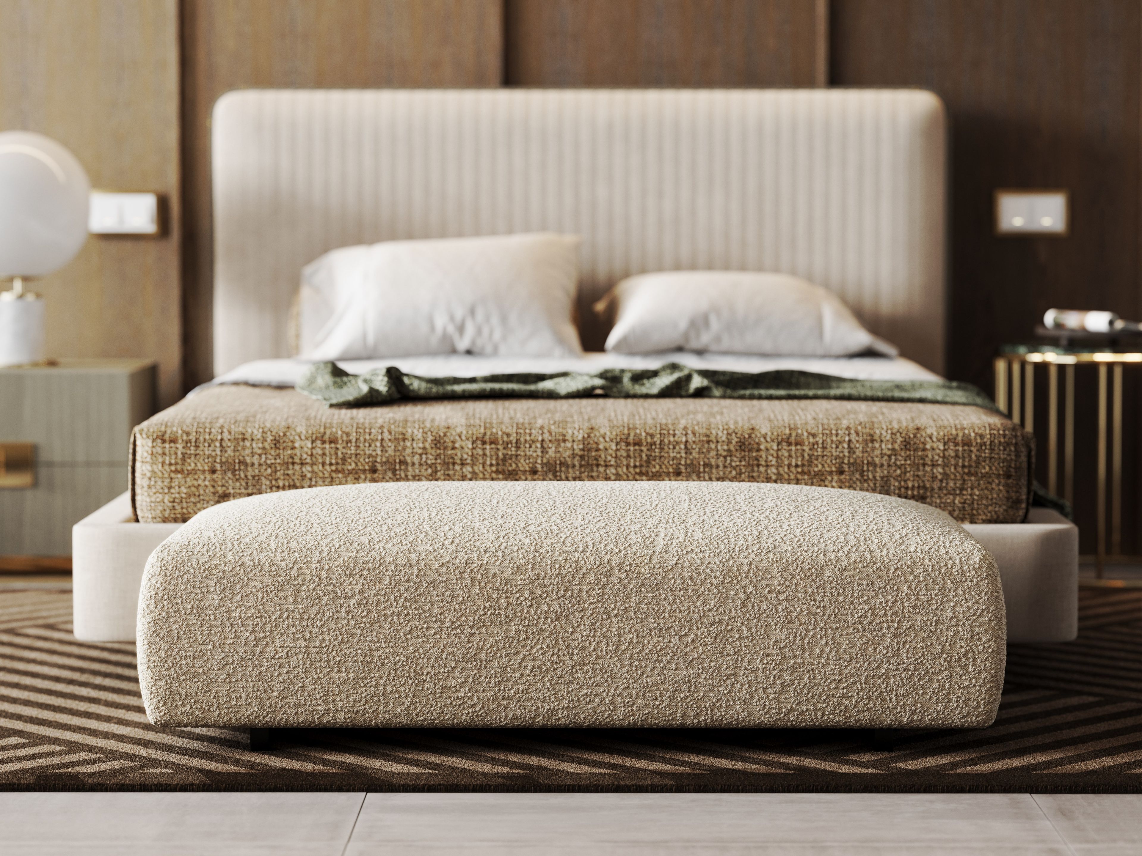 Мягкая скамейка из ткани Laskasas BENNER ARCH-00023128 - Вид №3