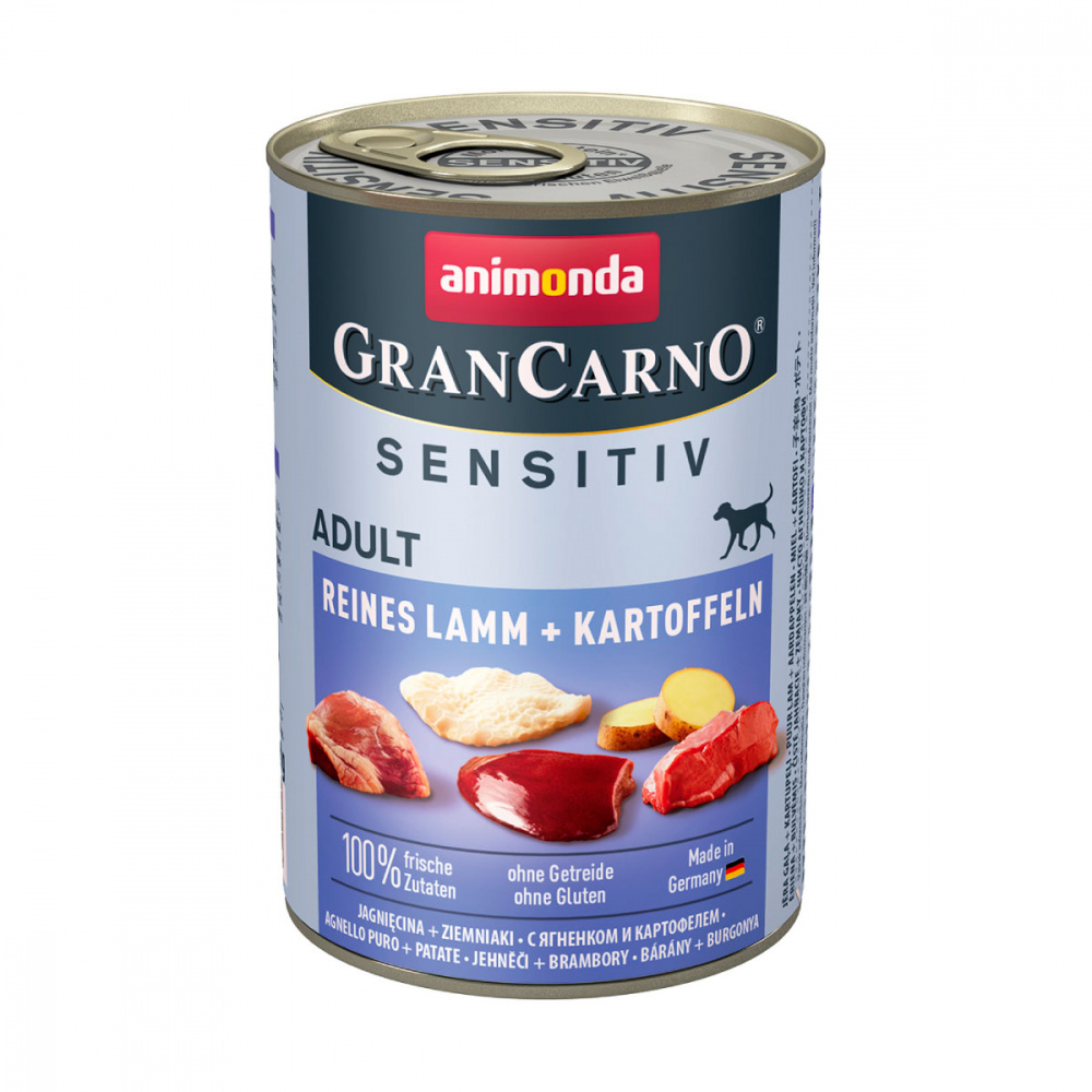 ПР0049490 Корм для собак GranCarno Sensitiv с чувствит. пищеварением, ягненок, картофель 400г Animonda 