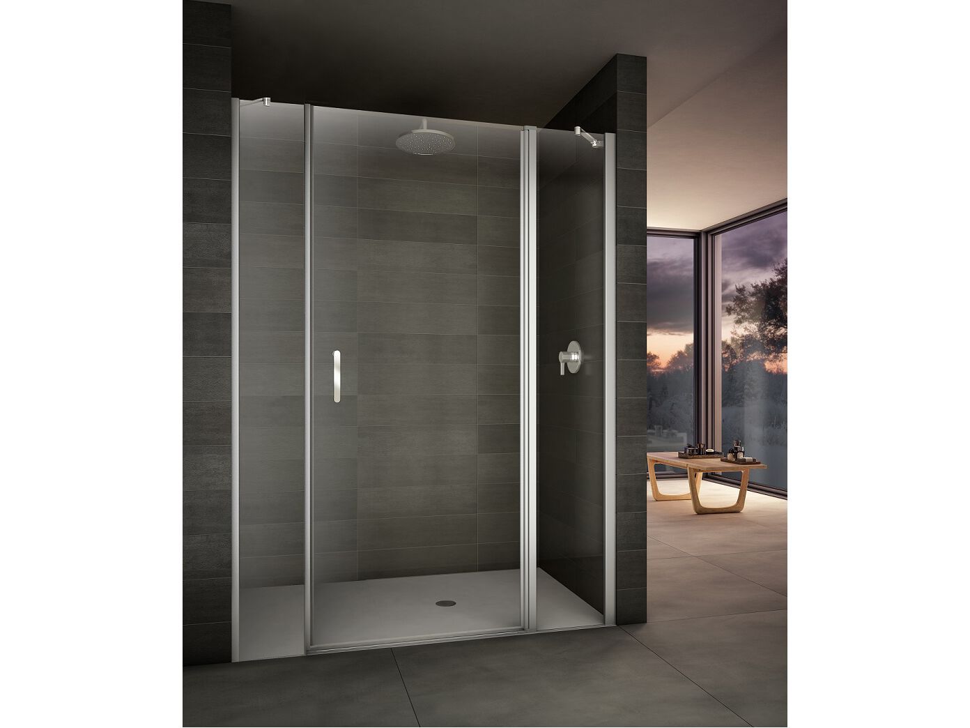 Стеклянная ниша душевая кабина с распашной дверью Provex Industrie ARCH-00078436 - Вид №1