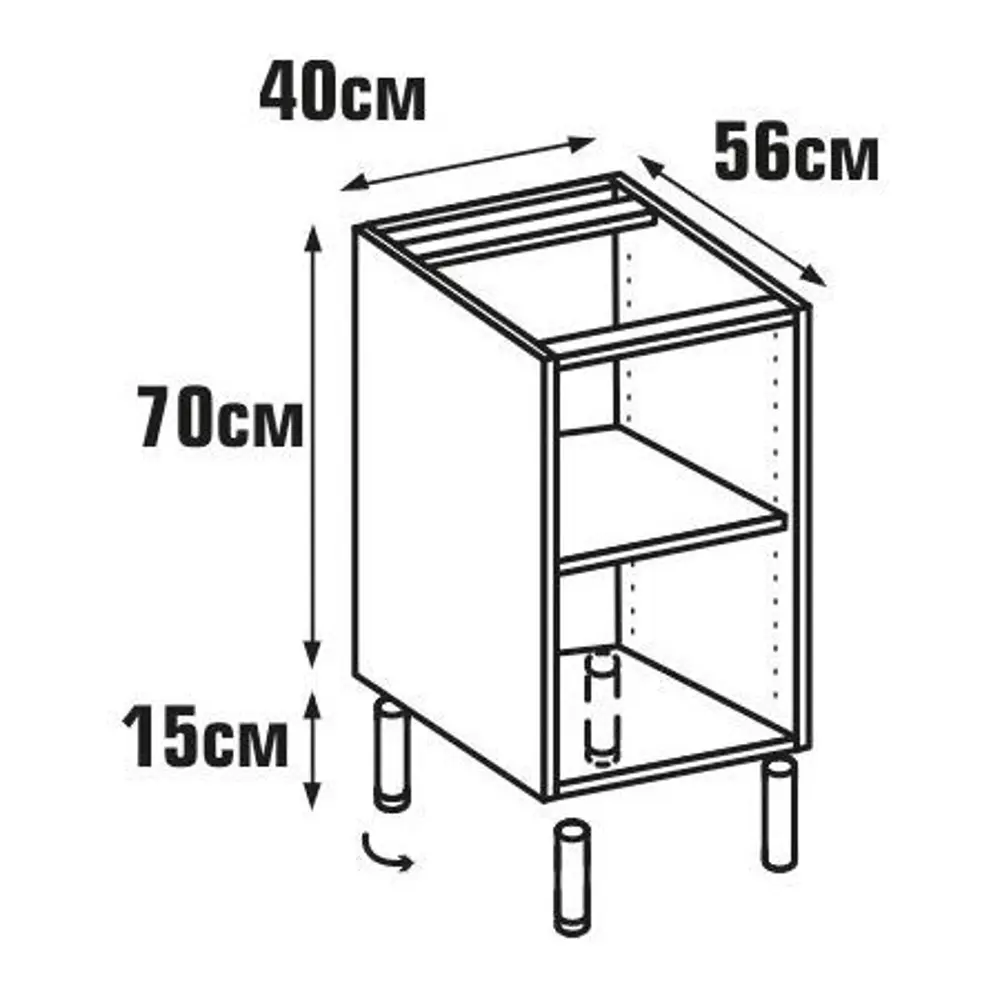 Каркас напольный 40x70x56 см, ЛДСП, цвет белый 18793264 STLM-2074156 DELINIA  - Вид №5