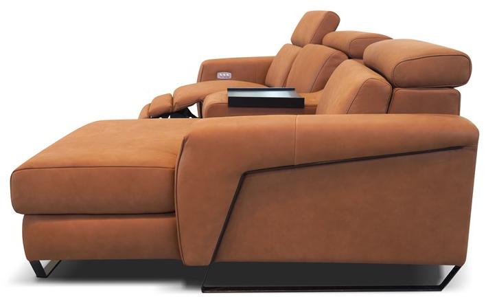 Rossini Sofas Секционный раскладывающийся кожаный диван с шезлонгом sun-id-1399131 - Вид №6