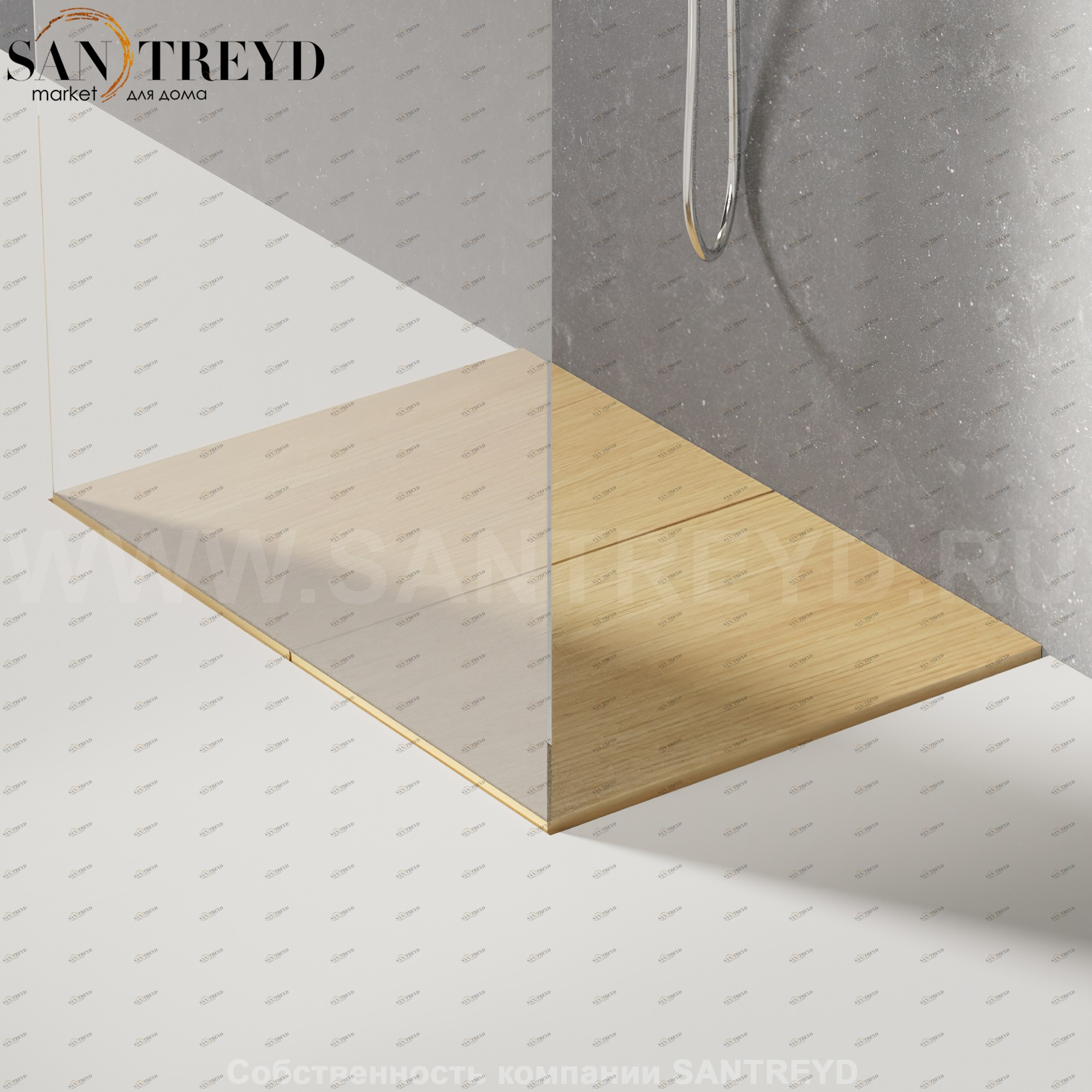 Душевой поддон FLAT D светлый дуб. Размеры: длина с 100 до 120 см, глубина с 70 до 100 см Agape APED70100100120N