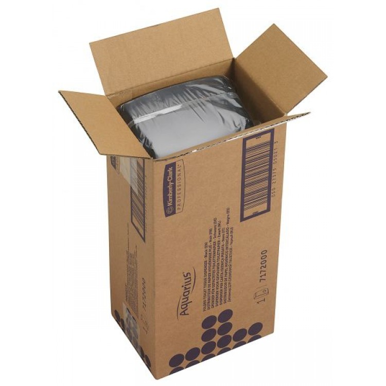 7172 Kimberly Clark Диспенсер для листовой туалетной бумаги из пластика чёрный Kimberly Clark Professional Aquarius 7172 черный  - Вид №1