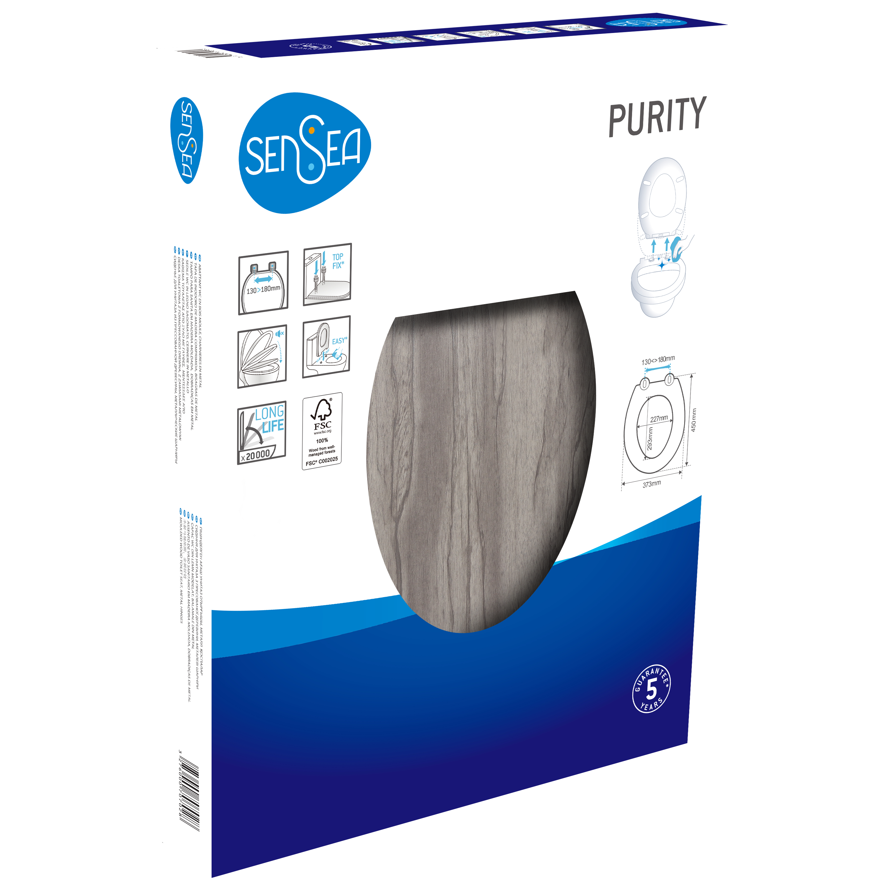 82282379 Сиденье для унитаза Purity овальное цвет серый дуб STLM-0024007 SENSEA  - Вид №7