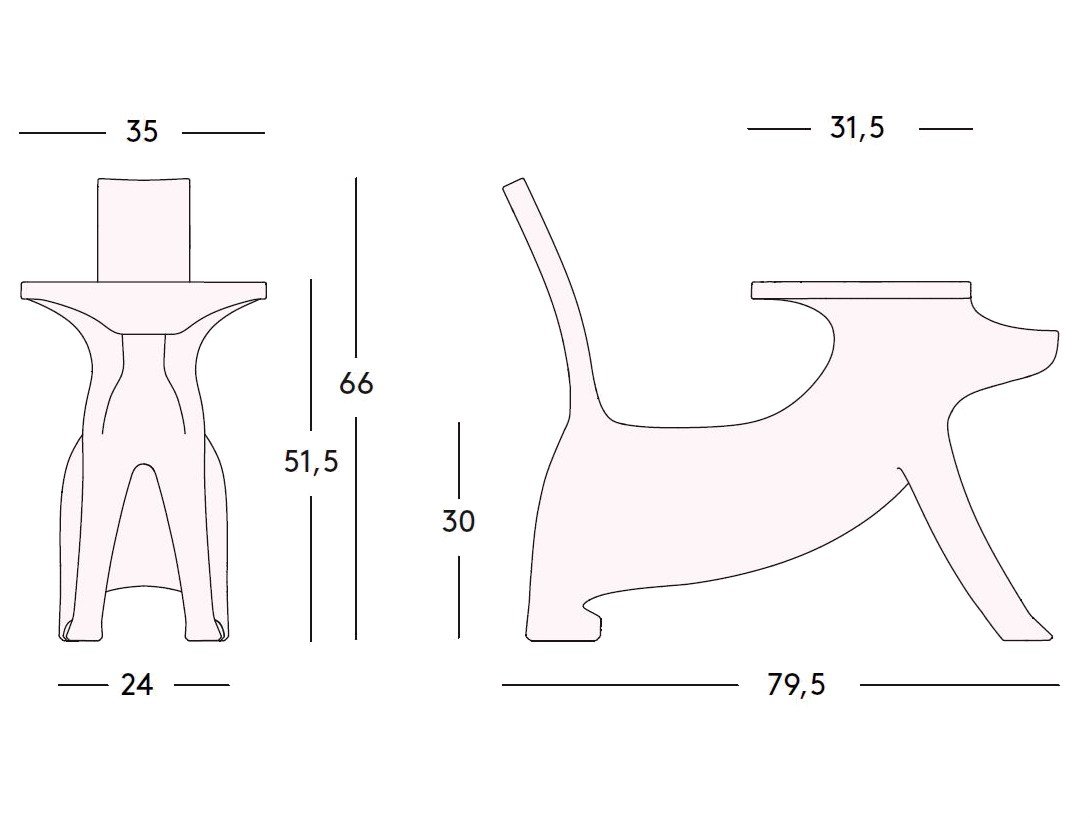 Magis Le Chien Savant MT830 RO Детский стул / детский стол из полиэтилена. Цвет: Розовый  1628 C  - Вид №3