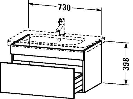 DS639901414 Тумбочка подвесная компакт DuraStyle #DS6399 730 x 368 мм Терра, декор Duravit - Вид №1