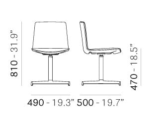 Спиц мягкий поворотный стул Pedrali Noa ARCH-00000101 - Вид №3