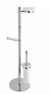 Стойка c держателем туалетной бумаги, щёткой для унитаза и мыльницей CEZARES OLIMP-WCS-01-M